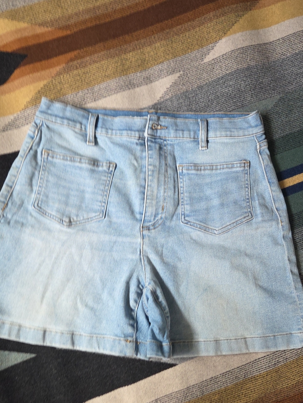 Lands' End Pale Blue Denim Vintage-Style Jean Shorts